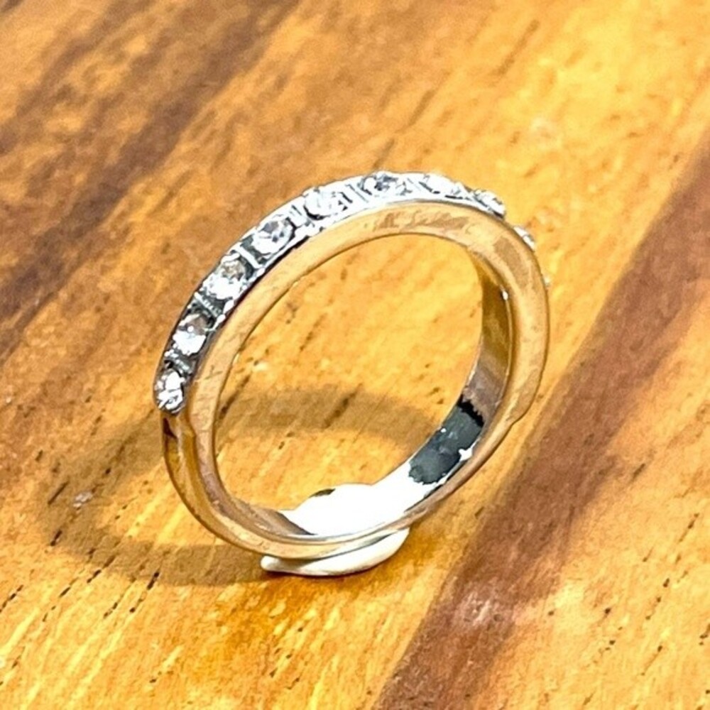 Silver Rhinestone Ring Band - Picture 7 of 9